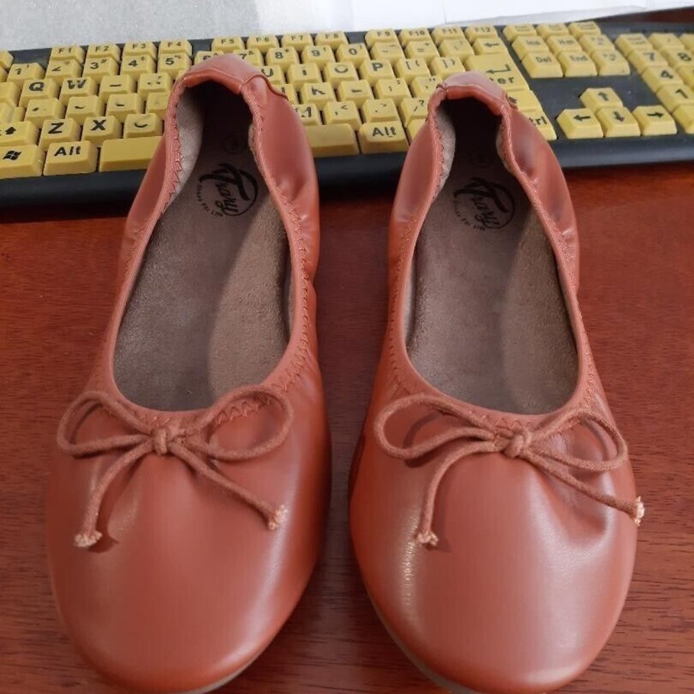 NEW ! Trary Women’s Casual Slip on Bow Ballet Flats Brown Size 8